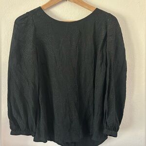 See By Chloe Black Textured Blouse Silk